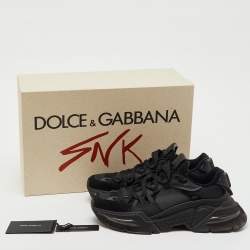 Pre Owned Dolce & Gabbana Black Suede, Leather and Mesh Airmaster Sneakers Size 42