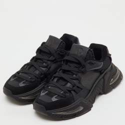 Pre Owned Dolce & Gabbana Black Suede, Leather and Mesh Airmaster Sneakers Size 42