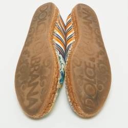 Pre Owned Dolce & Gabbana Multicolor Majolica Print Canvas Slip On Espadrilles Size 45