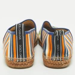 Pre Owned Dolce & Gabbana Multicolor Majolica Print Canvas Slip On Espadrilles Size 45