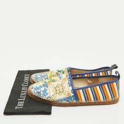 Pre Owned Dolce & Gabbana Multicolor Majolica Print Canvas Slip On Espadrilles Size 45