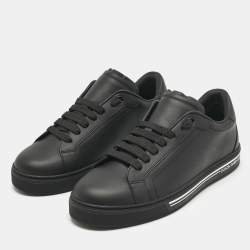 Pre Owned Dolce & Gabbana Black Leather Roma Low Top Sneakers Size 40