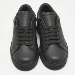 Pre Owned Dolce & Gabbana Black Leather Roma Low Top Sneakers Size 40