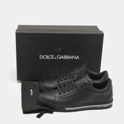 Pre Owned Dolce & Gabbana Black Leather Roma Low Top Sneakers Size 40