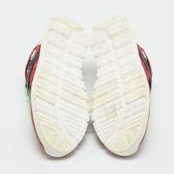 Pre Owned حذاء رياضي دولتشي أند غابانا جامايكا كانفاس طباعة عظام متعاكسة مع جمجمة وجلد متعدد الألوان مقاس 43.5