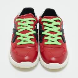 Pre Owned حذاء رياضي دولتشي أند غابانا جامايكا كانفاس طباعة عظام متعاكسة مع جمجمة وجلد متعدد الألوان مقاس 43.5