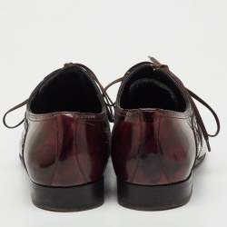 Pre Owned Dolce & Gabbana Burgundy Leather Brogue Lace Up Oxford Size 43