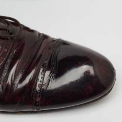 Pre Owned Dolce & Gabbana Burgundy Leather Brogue Lace Up Oxford Size 43