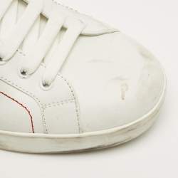 Pre Owned Dolce & Gabbana White/Black Leather Portofino Low Top Sneakers Size 42.5