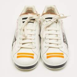 Pre Owned Dolce & Gabbana White Leather King Angels Portofino Low top Sneakers Size 43