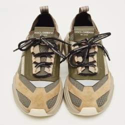 مملوكة مسبقًا حذاء رياضي دولتشي أند غابانا قماش محبوك ملون وجلد سويدي مقاس 41