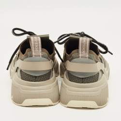 مملوكة مسبقًا حذاء رياضي دولتشي أند غابانا قماش محبوك ملون وجلد سويدي مقاس 41