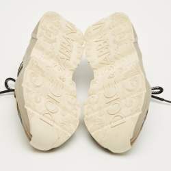 مملوكة مسبقًا حذاء رياضي دولتشي أند غابانا قماش محبوك ملون وجلد سويدي مقاس 41