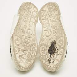مملوكة مسبقًا Dolce & Gabbana Portofino Size 44 White Leather Low Top Sneakers