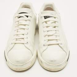 مملوكة مسبقًا Dolce & Gabbana Portofino Size 44 White Leather Low Top Sneakers