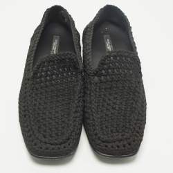 Pre Owned حذاء لوفَرز منسوج أسود دولتشي أند غابانا كروشيه مقاس 42.5
