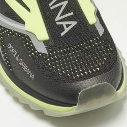 مملوكة مسبقًا Dolce & Gabbana Sorrento Size 44.5 Black Knit Fabric and Rubber Slip On Sneakers