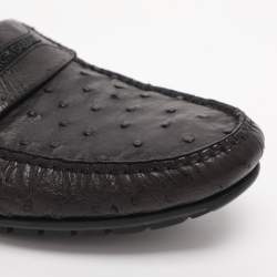 مملوكة مسبقًا حذاء لوفرز دولتشي أند غابانا جلد نعام أسود مقاس 41