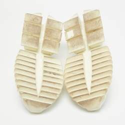 Pre Owned Dolce & Gabbana Super King Size 42 White Leather and Suede Lace Up Sneakers