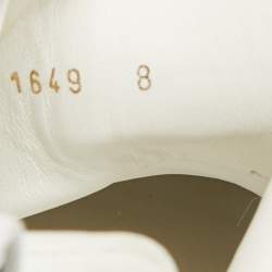 Pre Owned Dolce & Gabbana Super King Size 42 White Leather and Suede Lace Up Sneakers