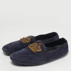 Pre Owned حذاء لوفَرز منسوج أسود دولتشي أند غابانا كروشيه مقاس 42.5