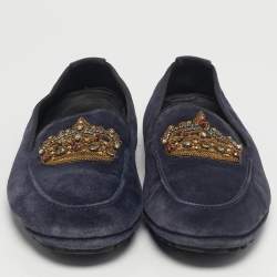 Pre Owned حذاء لوفَرز منسوج أسود دولتشي أند غابانا كروشيه مقاس 42.5