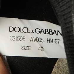 Pre Owned Dolce & Gabbana Sorrento Size 42 Black/White Knit Fabric Slip On Sneakers