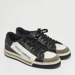 مملوكة مسبقًا حذاء رياضي دولتشي أند غابانا منخفض من الأعلى جلد أسود مقاس 41