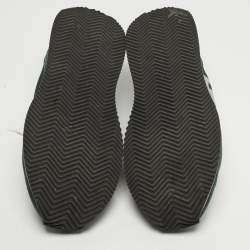 Pre Owned Dolce & Gabbana Cushion Size 44 Green Mesh and Suede Lace Up Sneakers