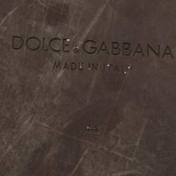 Pre Owned صندل سلايد فلات دولتشي أند غابانا مطاطي بني داكن بشعار DG مقاس 44