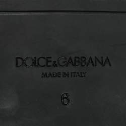 مملوكة مسبقًا Dolce & Gabbana Size 40 Red Brocade Fabric and Leather Slip On Espadrille