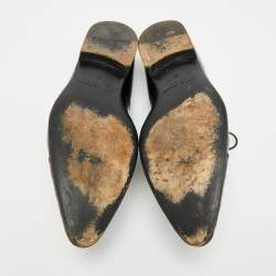 مملوكة مسبقًا حذاء ديربي دولتشي أند غابانا برباط جلد تمساح أسود وجلد لامع مقاس 42