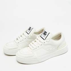 مملوكة مسبقًا Dolce & Gabbana Roma Size 40 White Leather Lace Up Sneakers