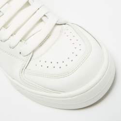 مملوكة مسبقًا Dolce & Gabbana Roma Size 40 White Leather Lace Up Sneakers