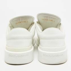 مملوكة مسبقًا Dolce & Gabbana Roma Size 40 White Leather Lace Up Sneakers