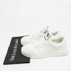 مملوكة مسبقًا Dolce & Gabbana Roma Size 40 White Leather Lace Up Sneakers