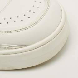 مملوكة مسبقًا حذاء رياضي دولتشي أند غابانا بورتوفينو جلد أبيض منخفض القمة مقاس 42.5