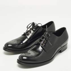 مملوكة مسبقًا Dolce & Gabbana Size 45 Black Leather Lace Up Derby Shoes