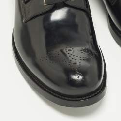 مملوكة مسبقًا Dolce & Gabbana Size 45 Black Leather Lace Up Derby Shoes