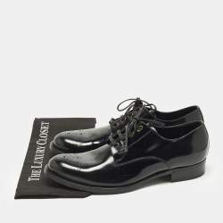 مملوكة مسبقًا Dolce & Gabbana Size 45 Black Leather Lace Up Derby Shoes