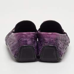 Pre Owned حذاء لوفرز دولتشي آند غابانا سليب أون جلد نعام بنفسجي مقاس 41.5