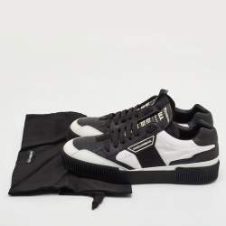 Pre Owned حذاء رياضي دولتشي أند غابانا ميامي جلد و نايلون أسود و أبيض منخفض من أعلى مقاس 42.5