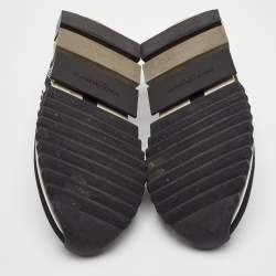 Pre Owned Dolce & Gabbana Sorrento Size 43 Black/White Knit Fabric Logo Slip On Sneakers