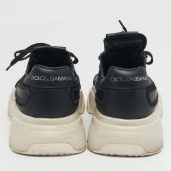 مملوكة مسبقًا حذاء رياضي دولتشي أند غابانا جلد أسود داي ماستر بأربطة مقاس 40.5