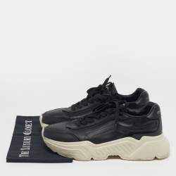 مملوكة مسبقًا حذاء رياض ي دولتشي أند غابانا جلد أسود داي ماستر بأربطة مقاس 40.5