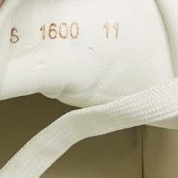 مملوكة مسبقًا حذاء رياضي دولتشي أند غابانا جلد أبيض/أسود وبراءة لامع بورتوفينو برباط مقاس 40