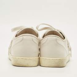 Pre Owned Dolce & Gabbana Size 45 White Leather Low Top Sneakers