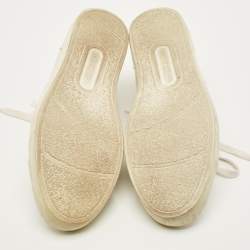 Pre Owned Dolce & Gabbana Size 45 White Leather Low Top Sneakers