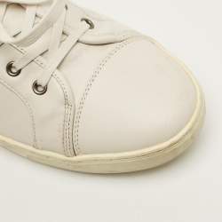 Pre Owned Dolce & Gabbana Size 45 White Leather Low Top Sneakers