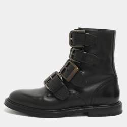Pre Owned Dolce & Gabbana Michelangelo Size 39 Black Leather Ankle Length Boots